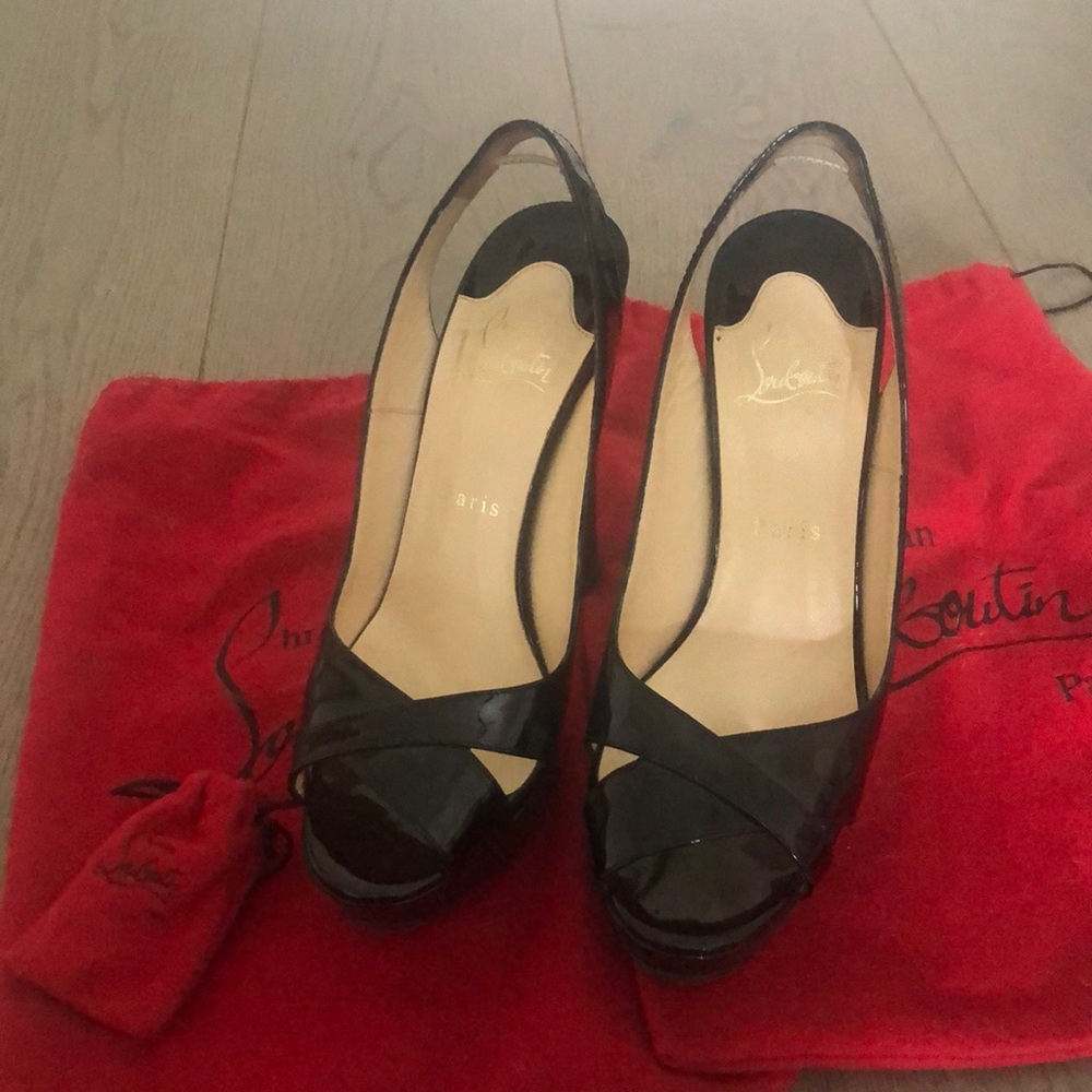 Christian Louboutin patent platforms